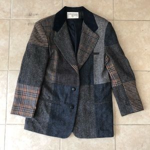Women’s vintage wool patchwork blazer